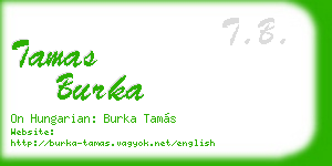 tamas burka business card